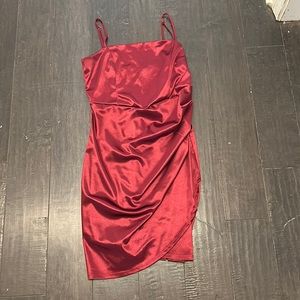 simple red dress, wonderful material